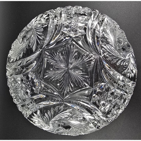 Set of 3 Antique McKee Glass Pres Cut Crystal Bowls WILTEC Pattern 1913 8.5" - Picture 4 of 8